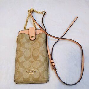 Coach Signature Canvas Phone Crossbody